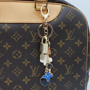 Authentic Louis Vuitton Lock & Key with Unbranded Charm, Keychain